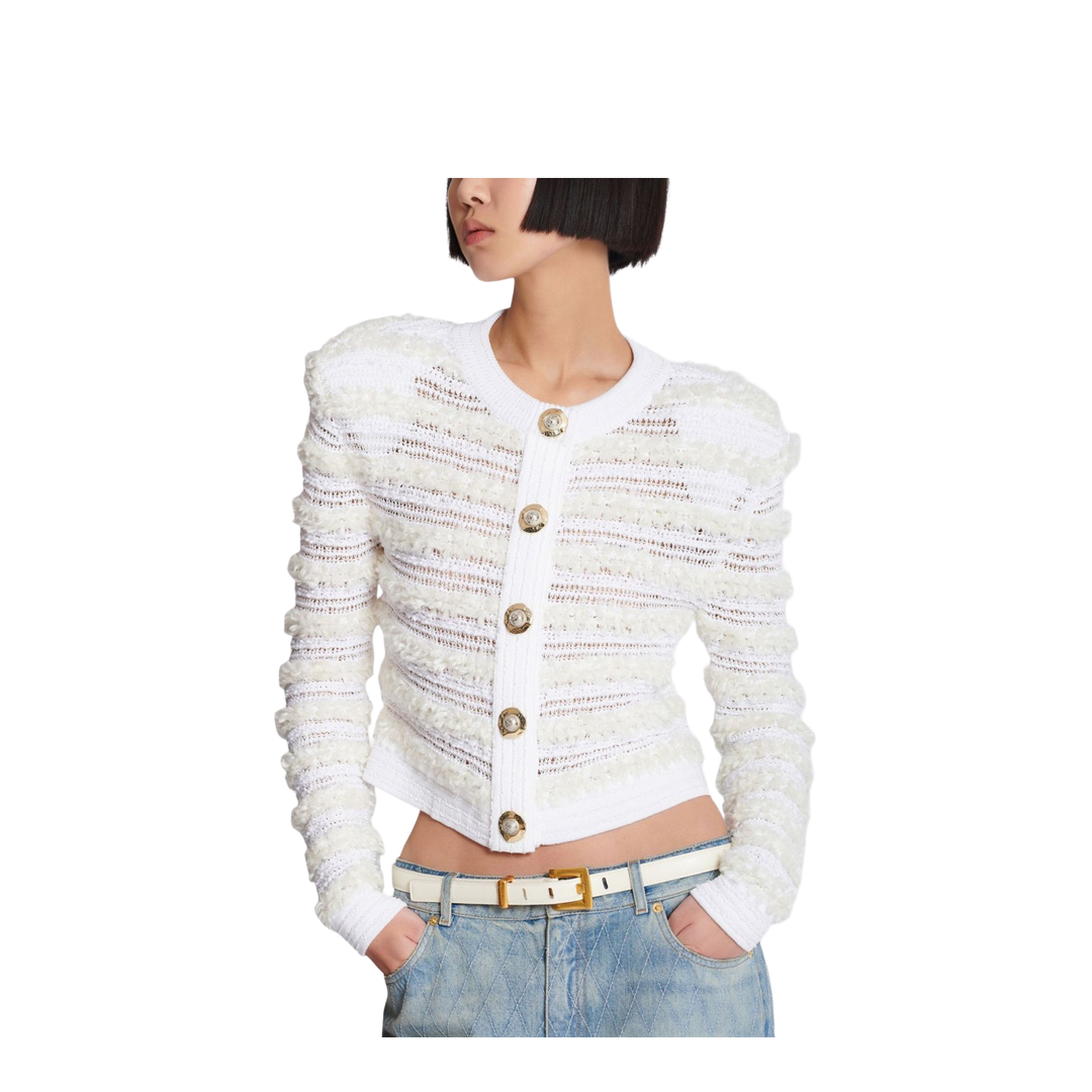Structured Shoulder Long Sleeve Top