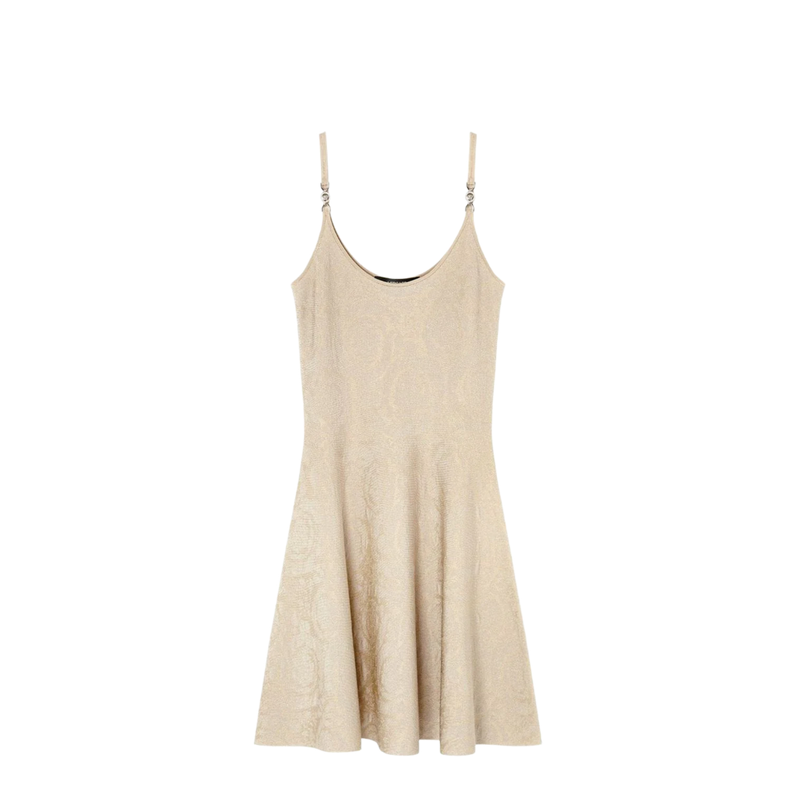 Barocco Texture Short Dress In Neutrals
