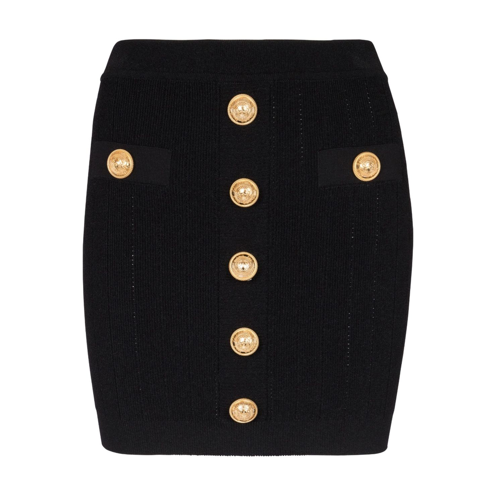 Button Embellished Knitted Skirt