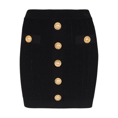 Button Embellished Knitted Skirt