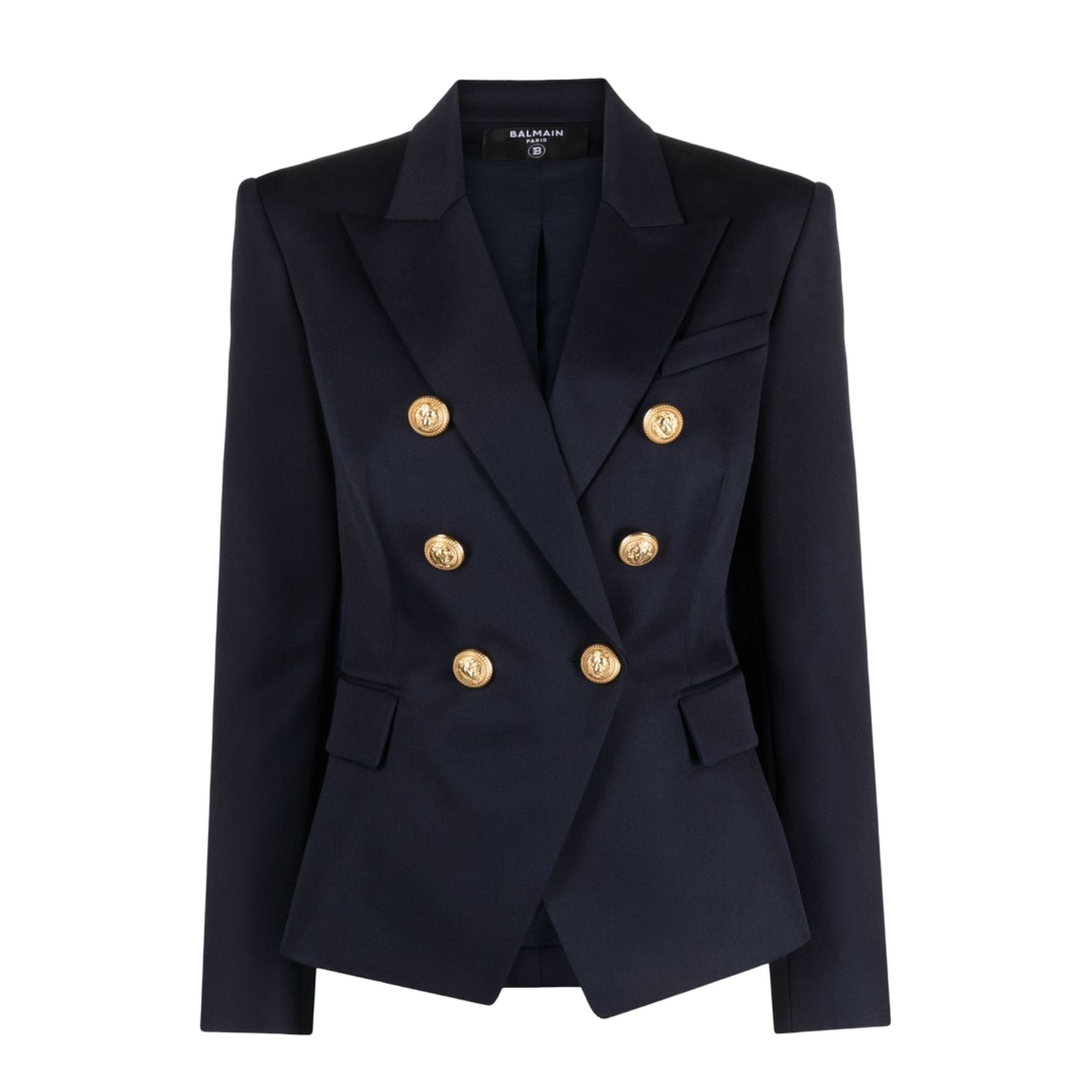 Fitted Double-Breasted Blazer Blue
