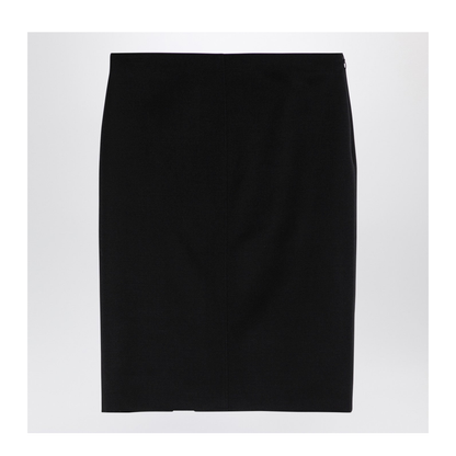 MAYFEYR - Givenchy - Black Wool Skirt With Metal Button 4G - BW40V615CT001