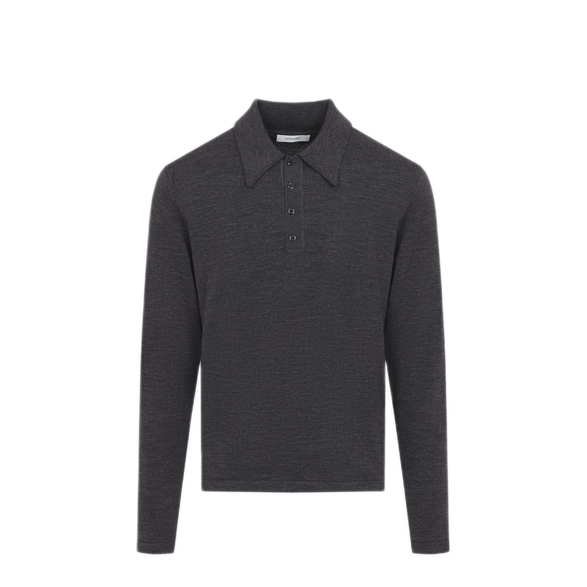 Ecorce Mouliné Wool Long-Sleeve Polo