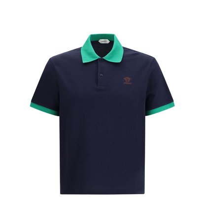 MAYFEYR - Versace - Polo In Cotton Piqué With Embroidery - 10240311A17681