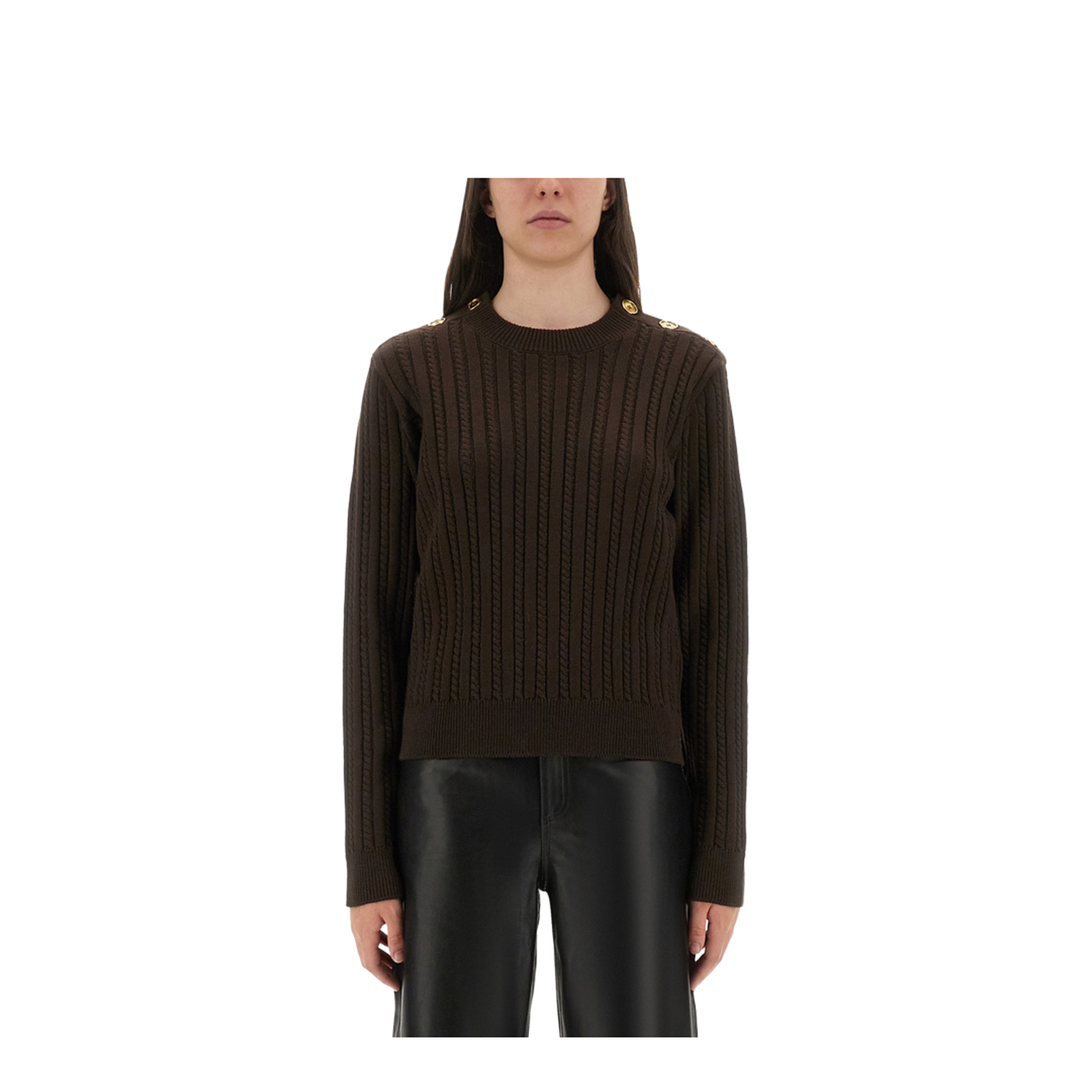 Coffee Brown Crew Neck Long Sleeve Sweater