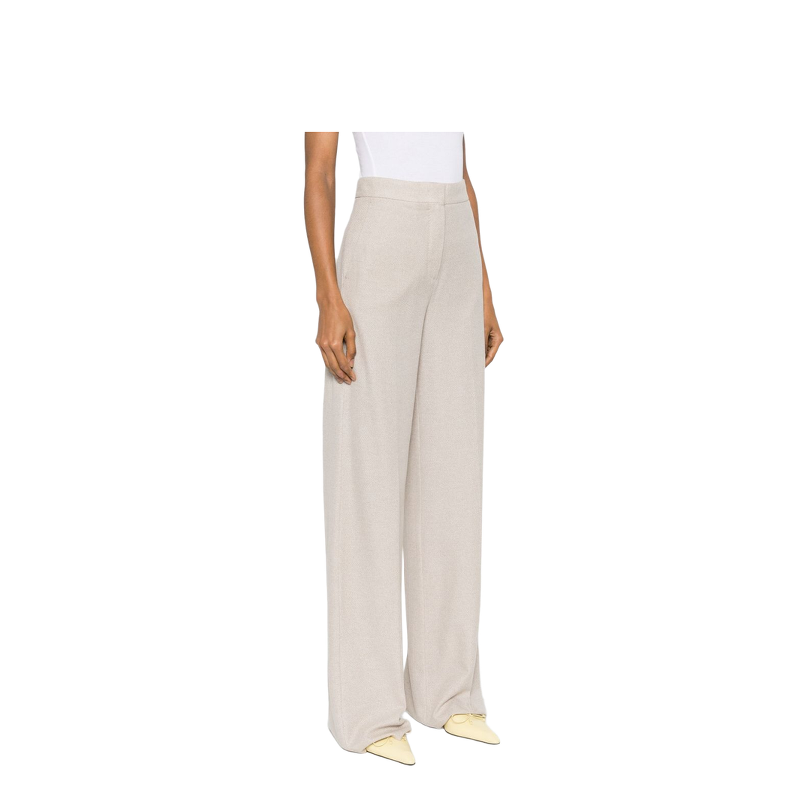 Linen Blend Wide-Leg Trousers