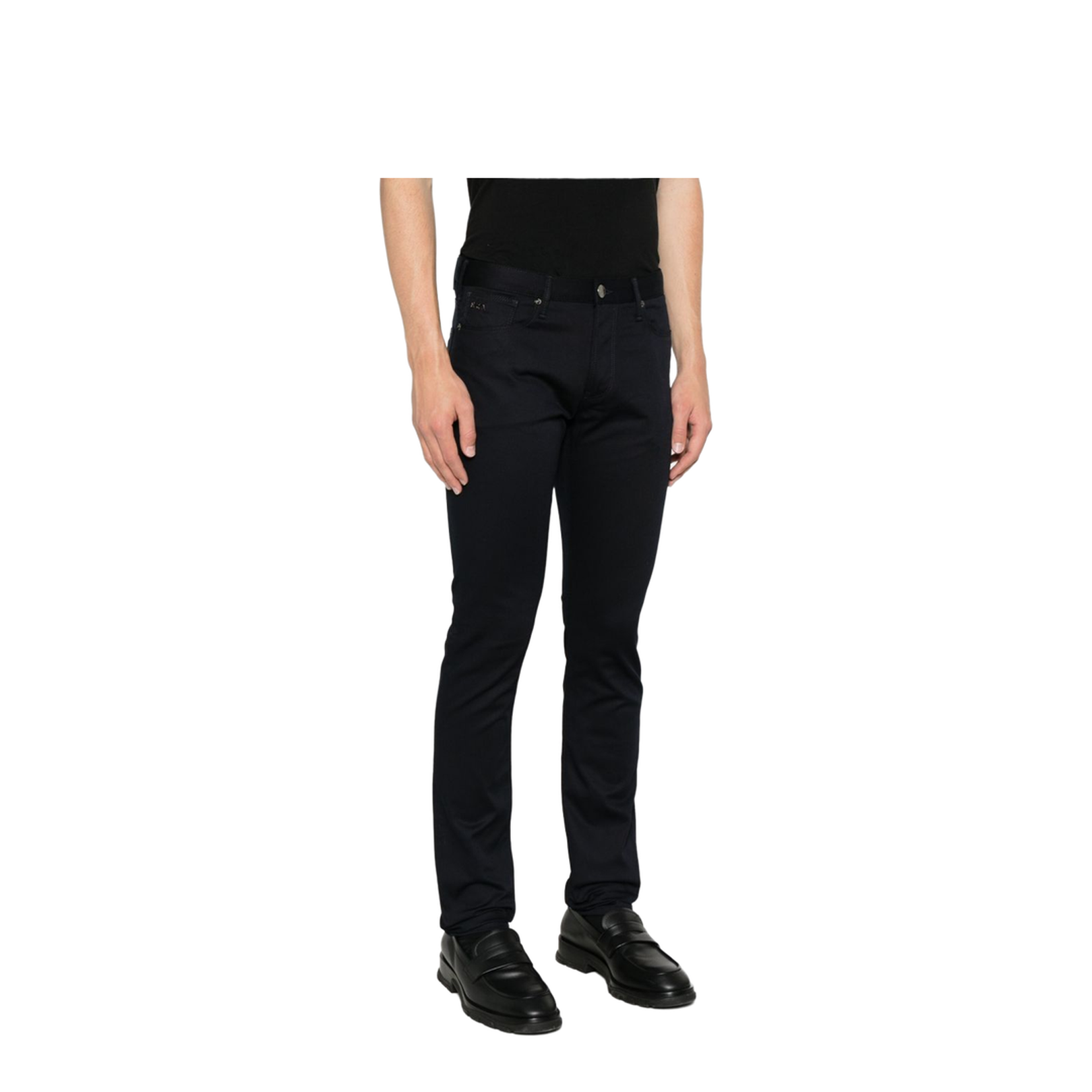 Navy Blue Denim Cotton Jeans
