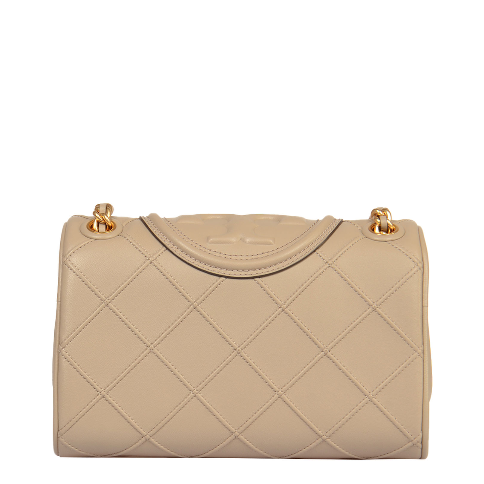 Fleming Small Leather Crossbody Bag Nude