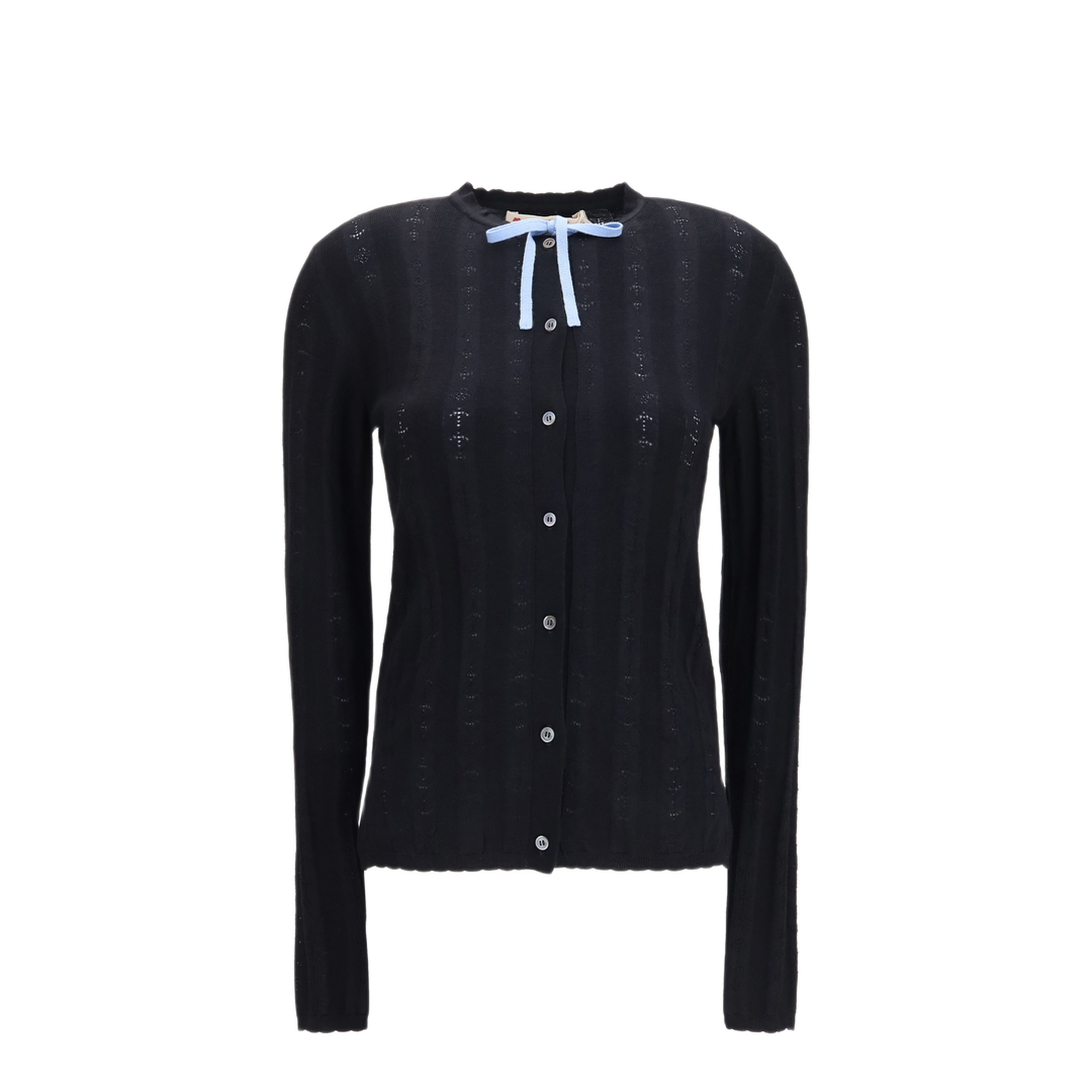 MAYFEYR - Marni - Wool And Silk Cardigan With Bow - CDMD0454Q0UFZ63400N99