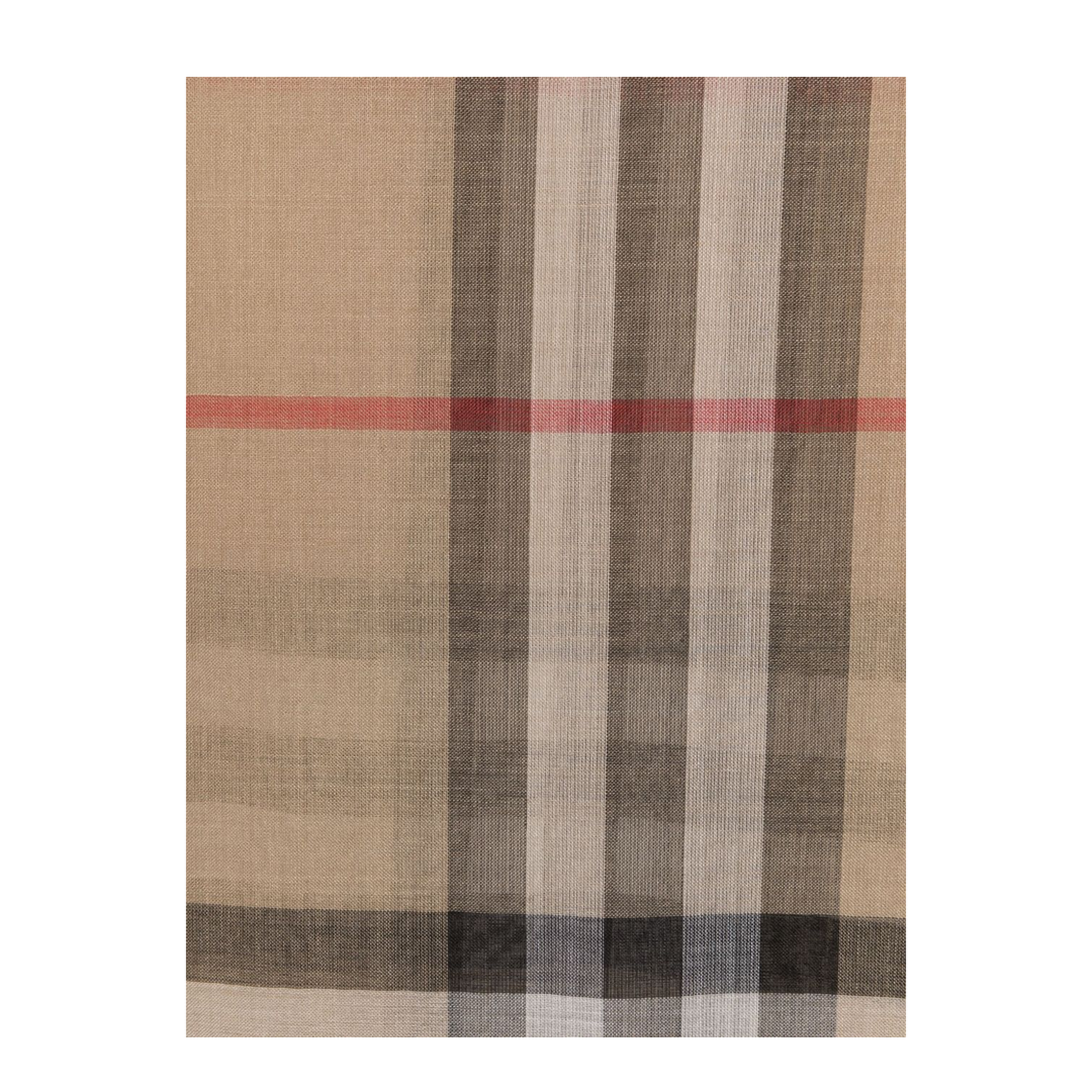 Giant Check Wool and Silk Scarf