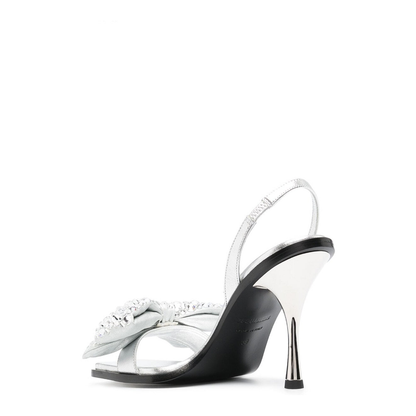 Bow-Detail Square-Toe Sandals
