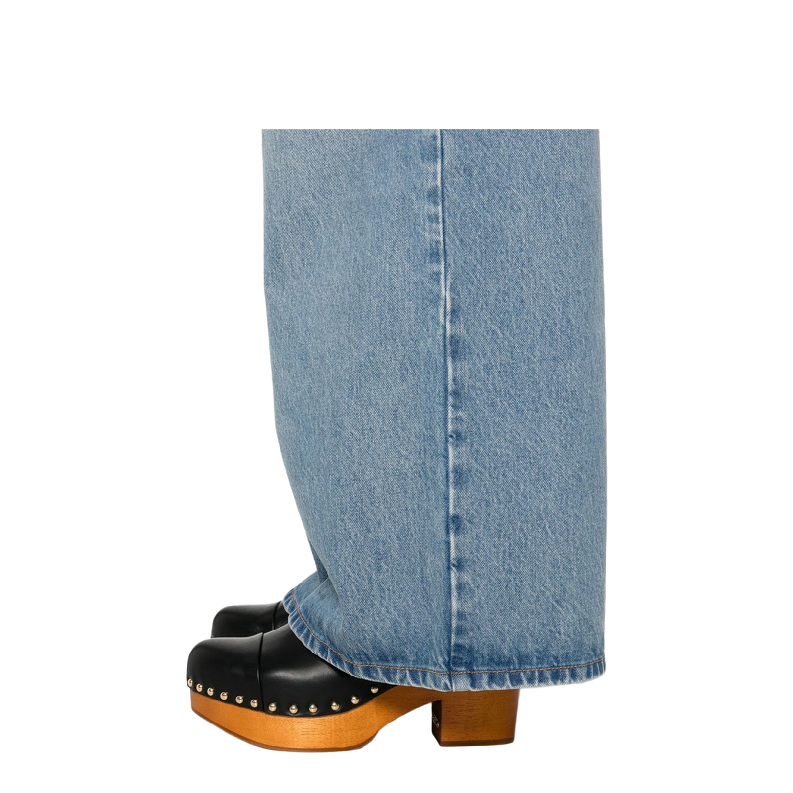 High-rise wide-leg jeans in denim