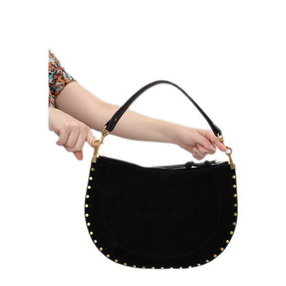 Oskan Suede Calfskin Bag - Black