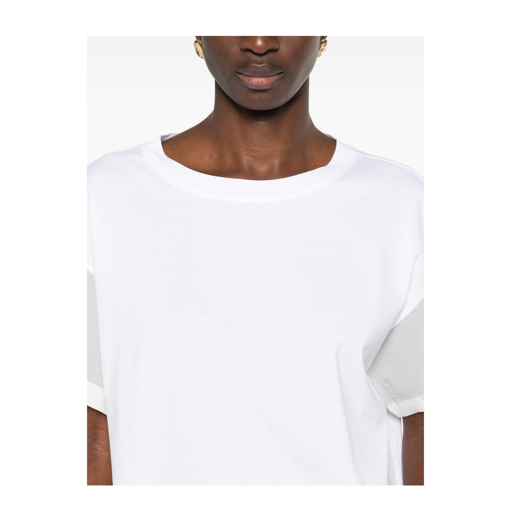Sheer-Panel T-Shirt White