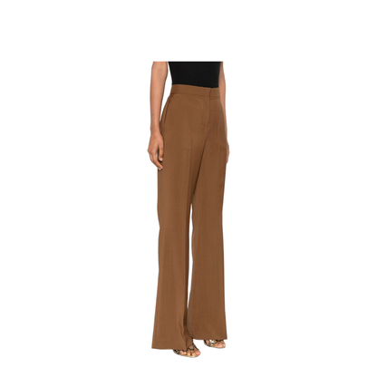 Flare Trousers in Wool and Mohair - Brown