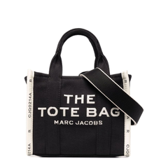 THE Small Woven Jacquard Tote - Black