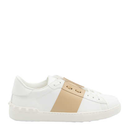 Open Sneaker in Smooth Leather - White