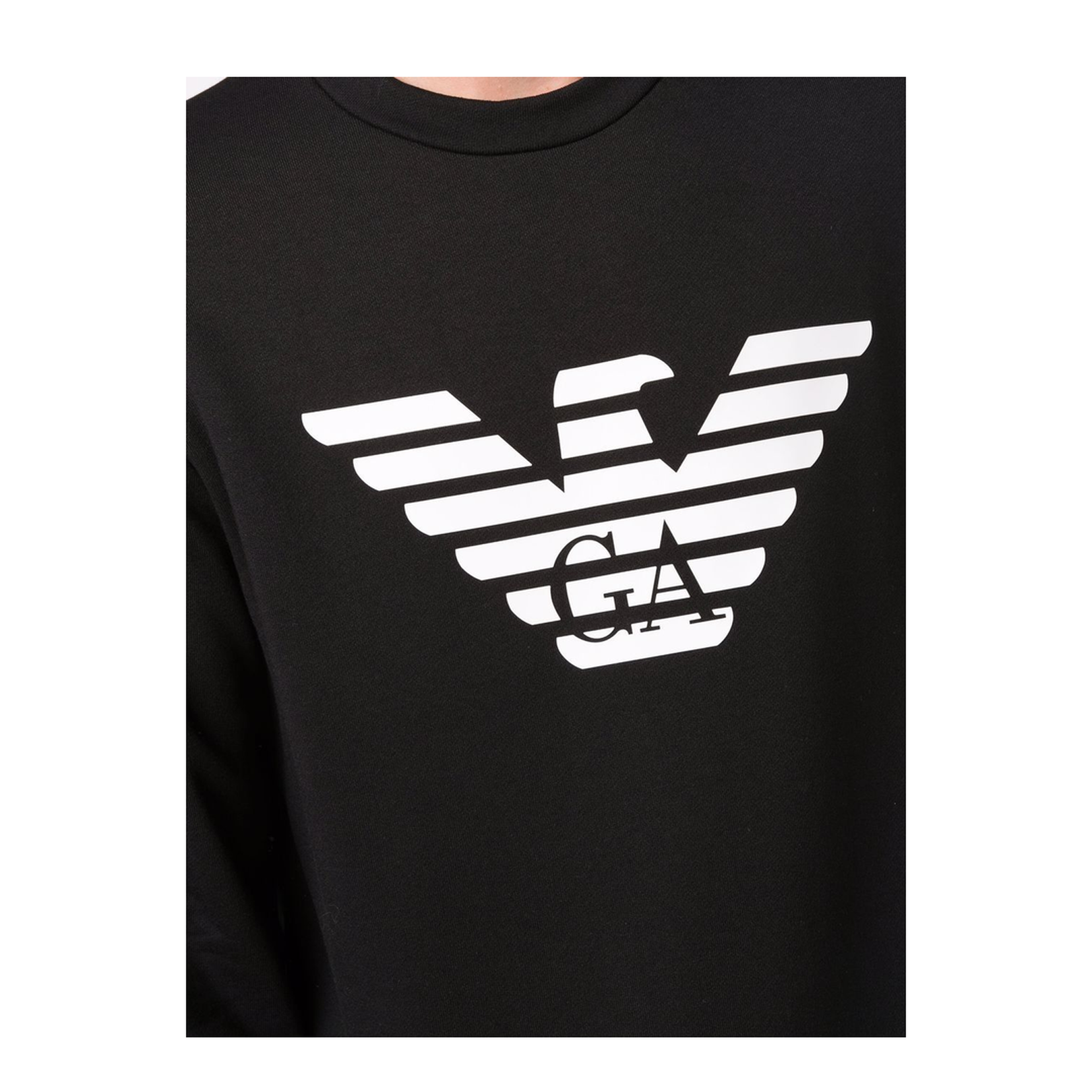 【関税&送料込】Emporio Armani Black Cotton Sweatshirt Emporio Armani logo-print Cotton Sweatshirt | Black | FARFETCH