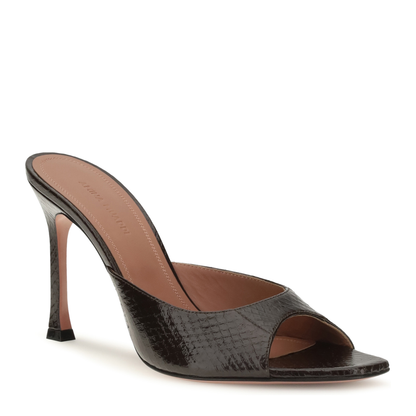 MAYFEYR - Amina Muaddi - Alexa Croc Effect Sandals - 18S366585ALESHINYCOFFE