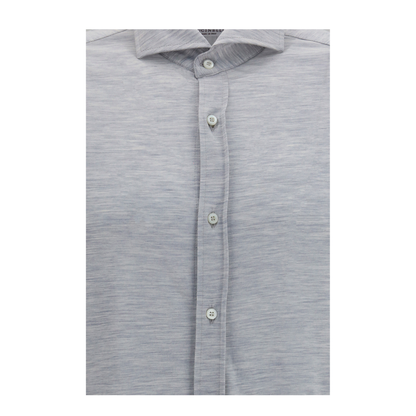 MAYFEYR - Brunello Cucinelli - Silk And Cotton Jersey Shirt With Spread Collar - MD8216686