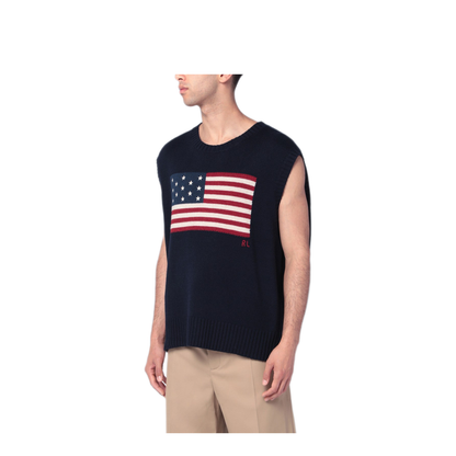 MAYFEYR - Polo Ralph Lauren - Navy Blue Vest With Flag Big Fit - 710970293001COHN