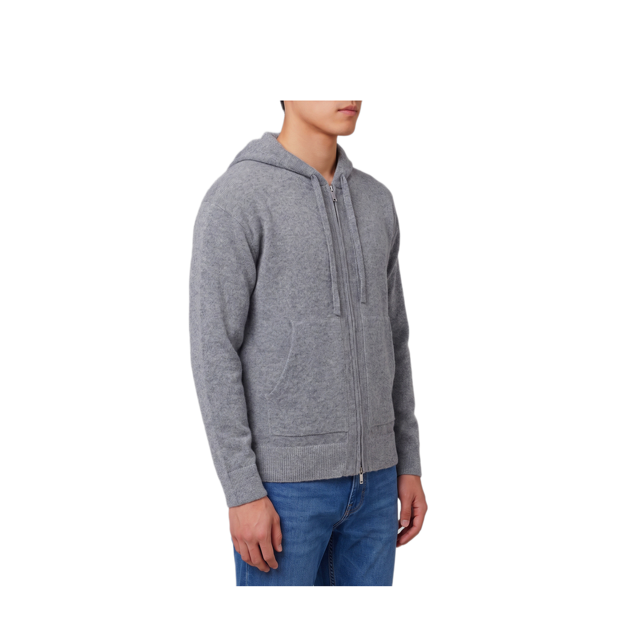 MAYFEYR - Roberto Collina - Merino Wool Zip Sweatshirt In Grey - 263MYB1510718