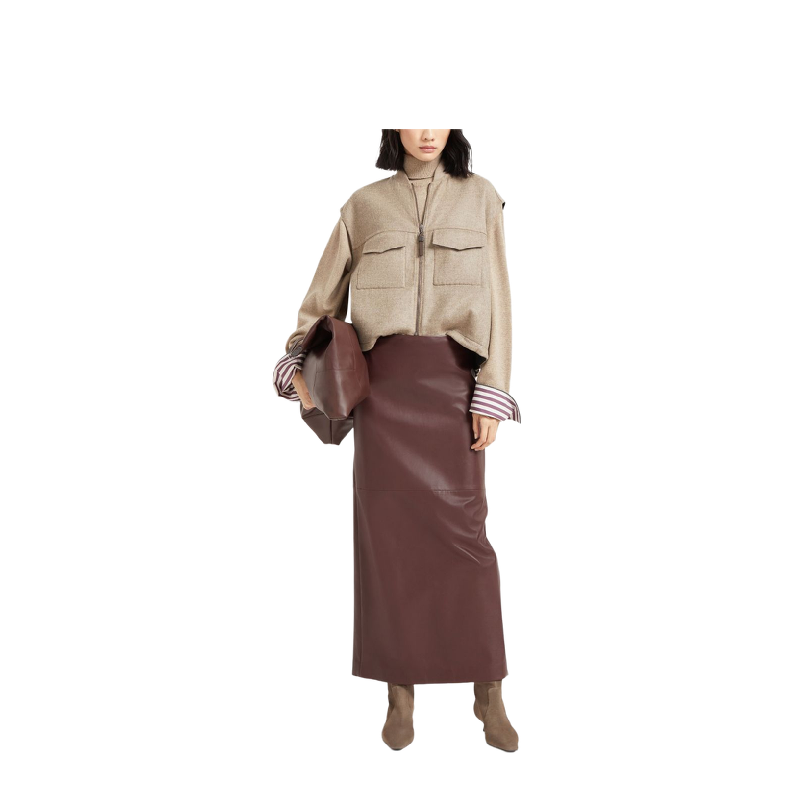Light Brown Cashmere Turtle-neck