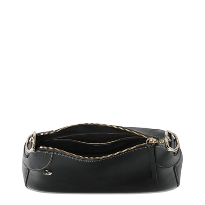 GG Emblem Leather Bucket Bag - Black