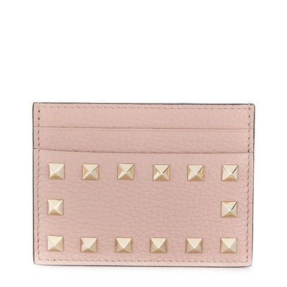Rockstud Leather Card Case