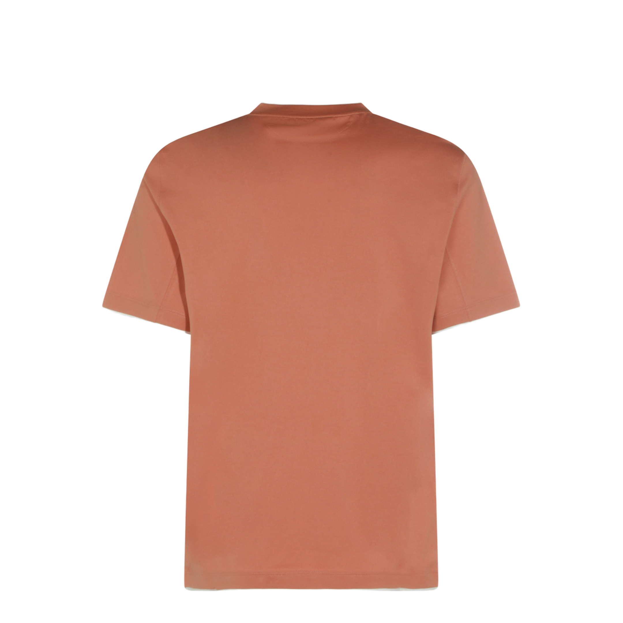 Faux Layering Crewneck T-Shirt Orange