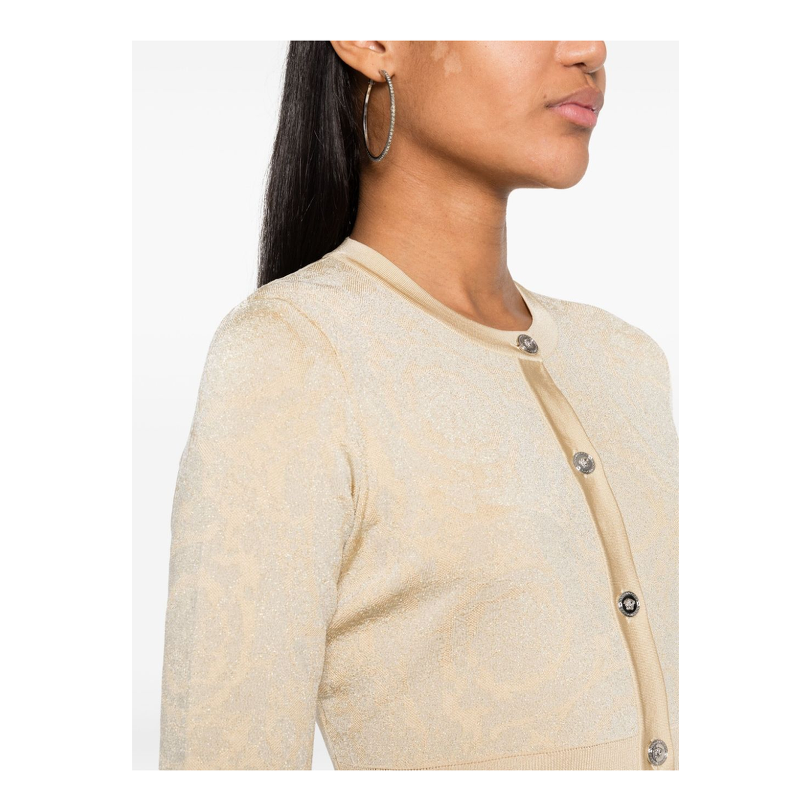 Barocco Pattern Cropped Cardigan