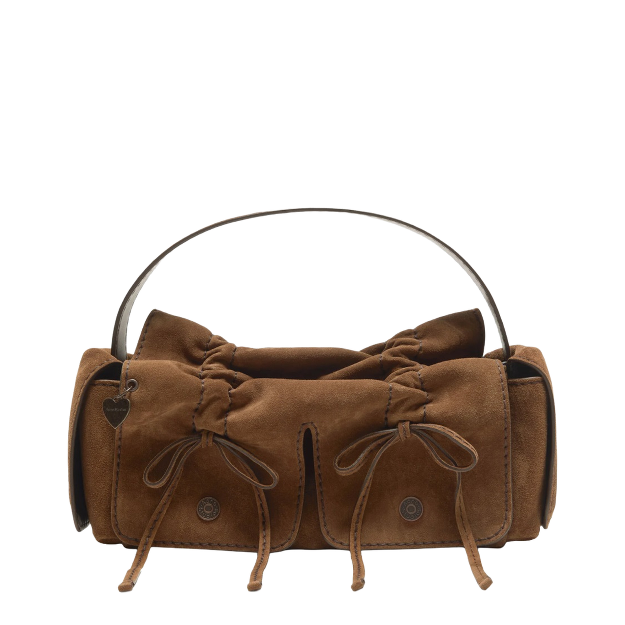 Multi-Pocket Suede Shoulder Bag