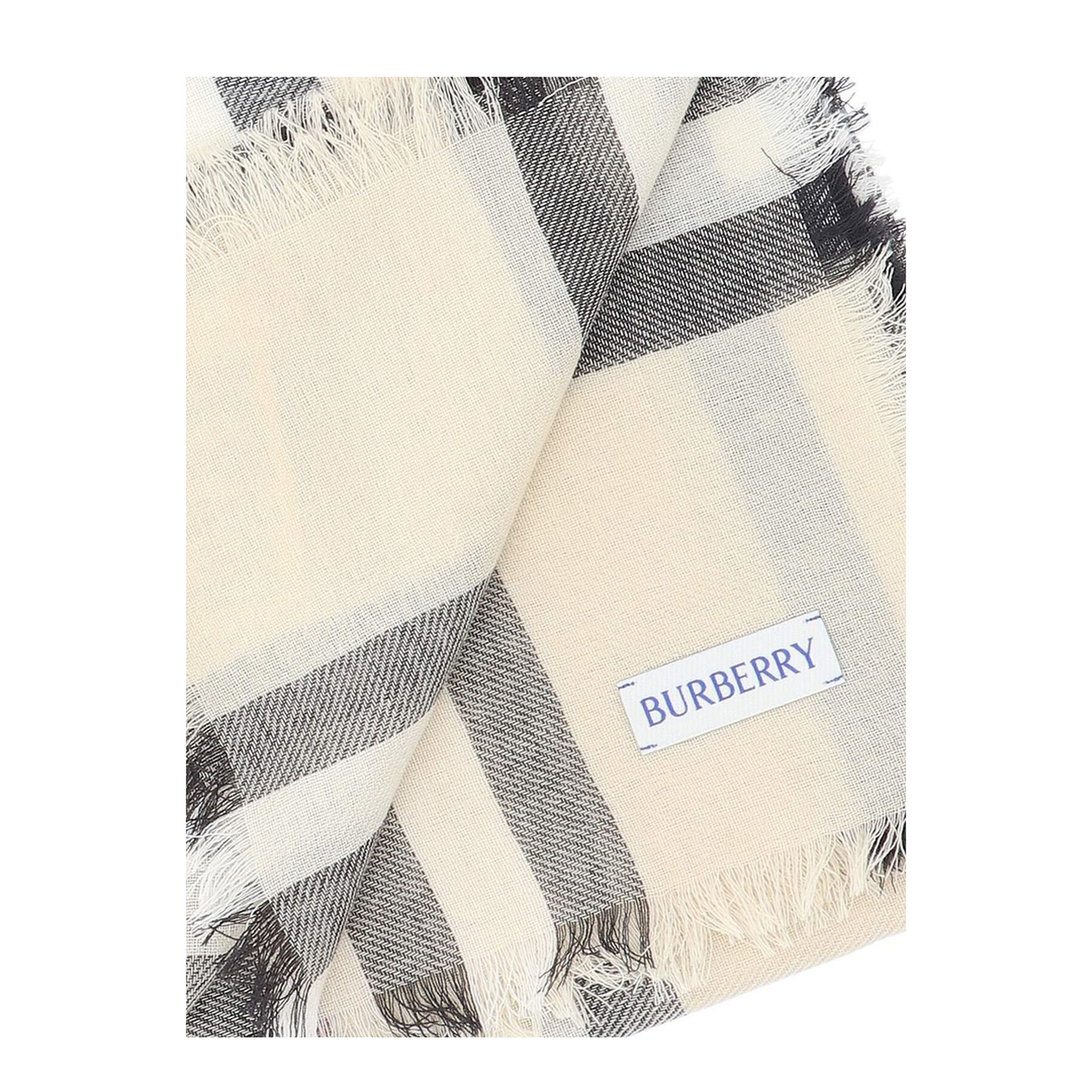 Giant Check Wool Scarf - Cream