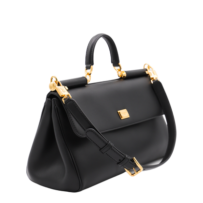 My Sicily handbag in plongé calfskin in Black