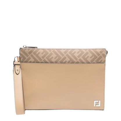 FF Squared Clutch Fabric Beige