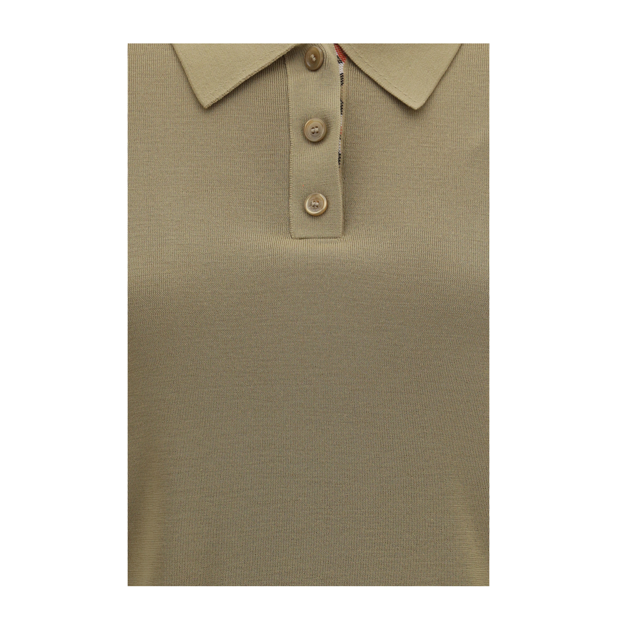 MAYFEYR - Burberry - Knit Polo With Check Trim - 8130426A3743
