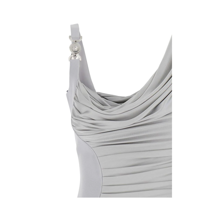 Cocktail Dress in Silver Viscose