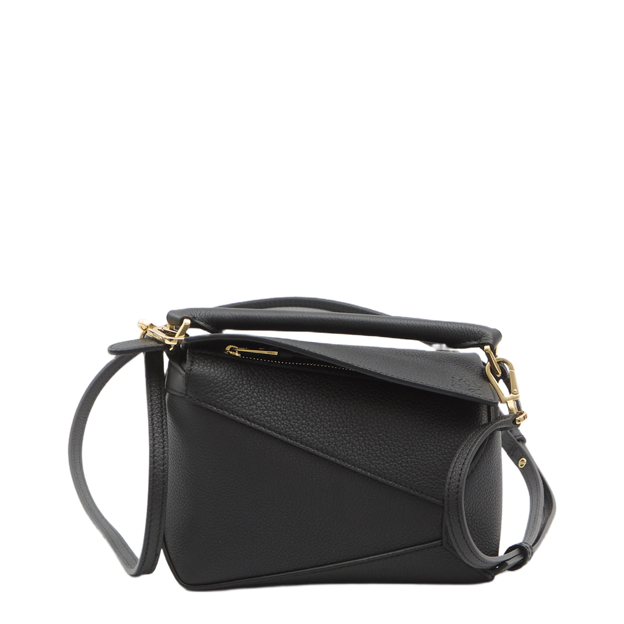 Puzzle Edge Mini Calfskin Shoulder Bags - Black