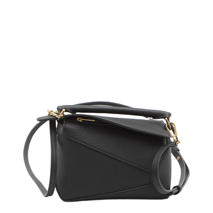 Puzzle Edge Mini Calfskin Shoulder Bags - Black