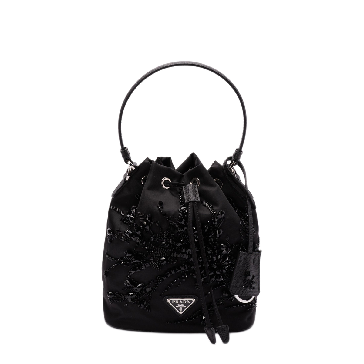 Re-Nylon Small Recycled Polyamide Bucket Bag - Black