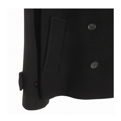 Oversized Wool Short Coat - Black