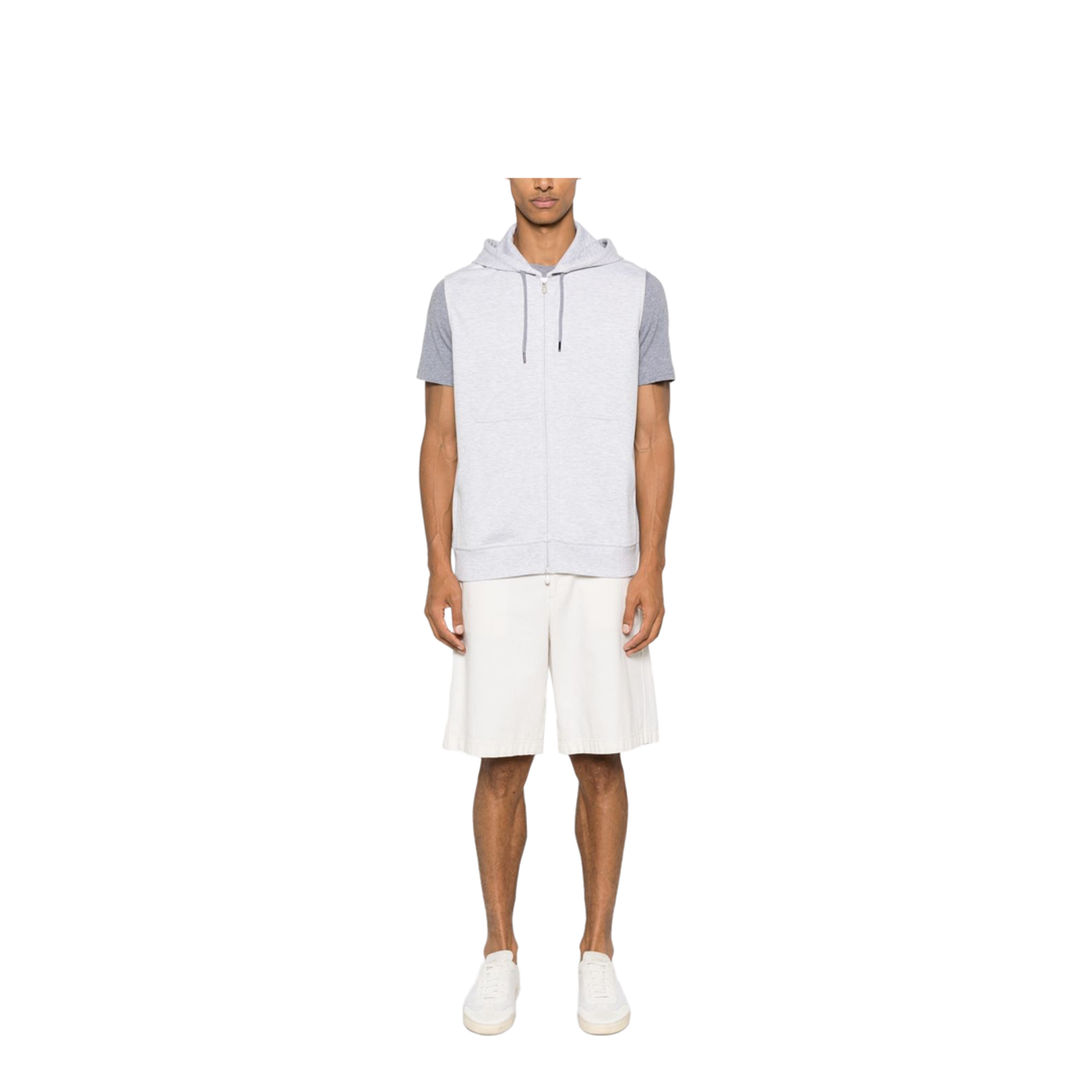 Cotton Blend Sleeveless Hoodie