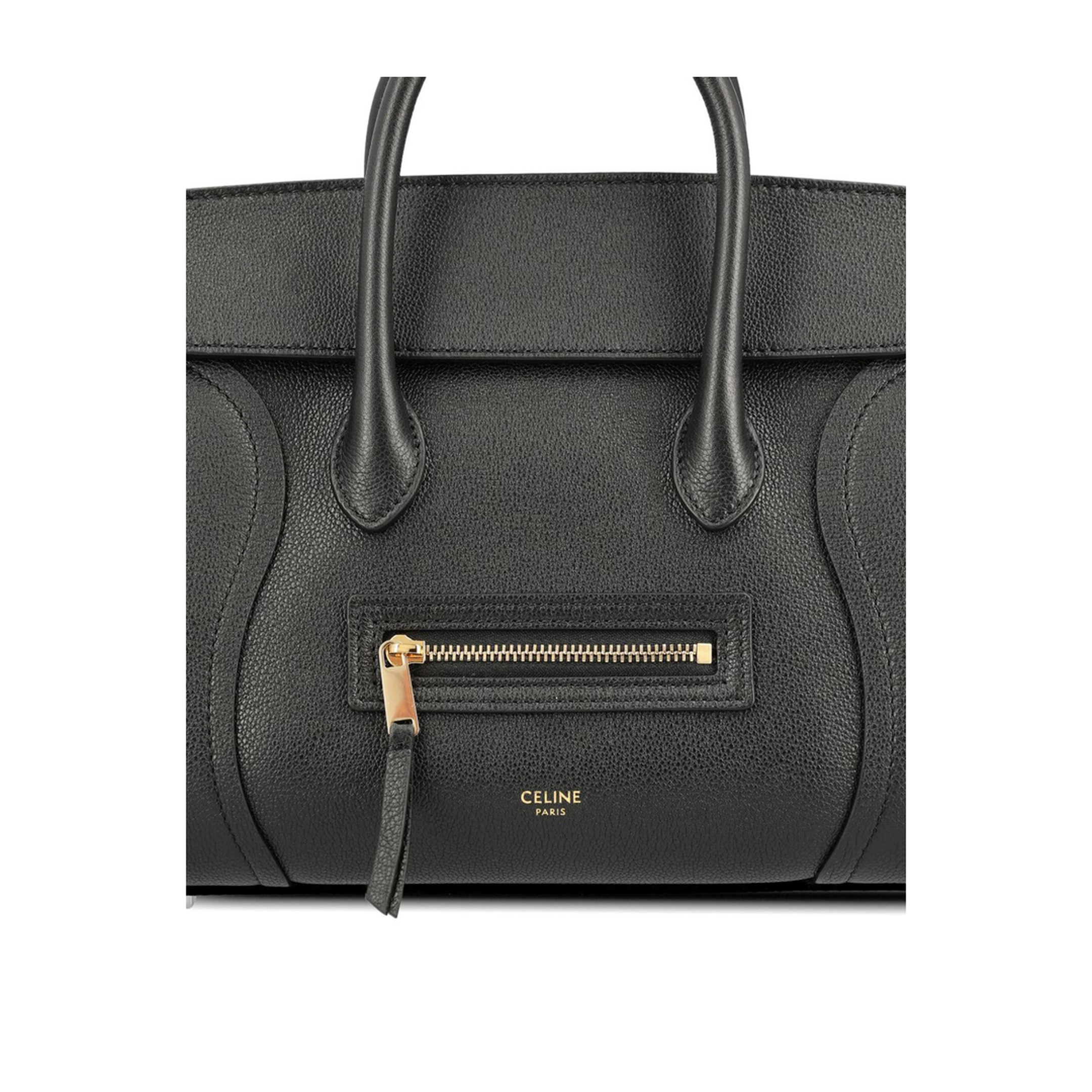 Luggage Small Calfskin Top Handle Bag - Black