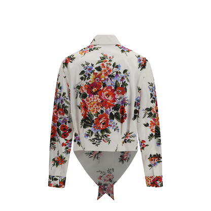 MAYFEYR - Dolce & Gabbana - Cotton Shirt With Bouquet Print - F5T76THS5UU