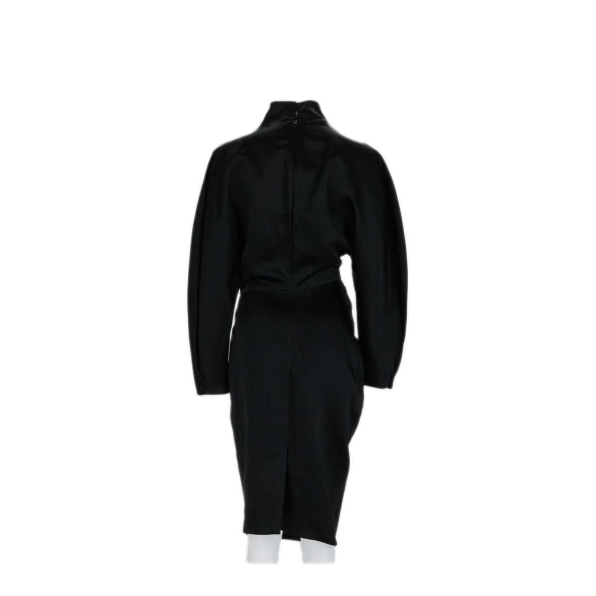 Draped Ramie Blend Satin Dress