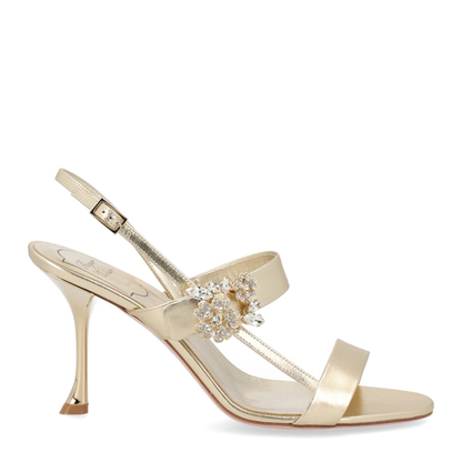 Gold Leather Efflorescence Sandals