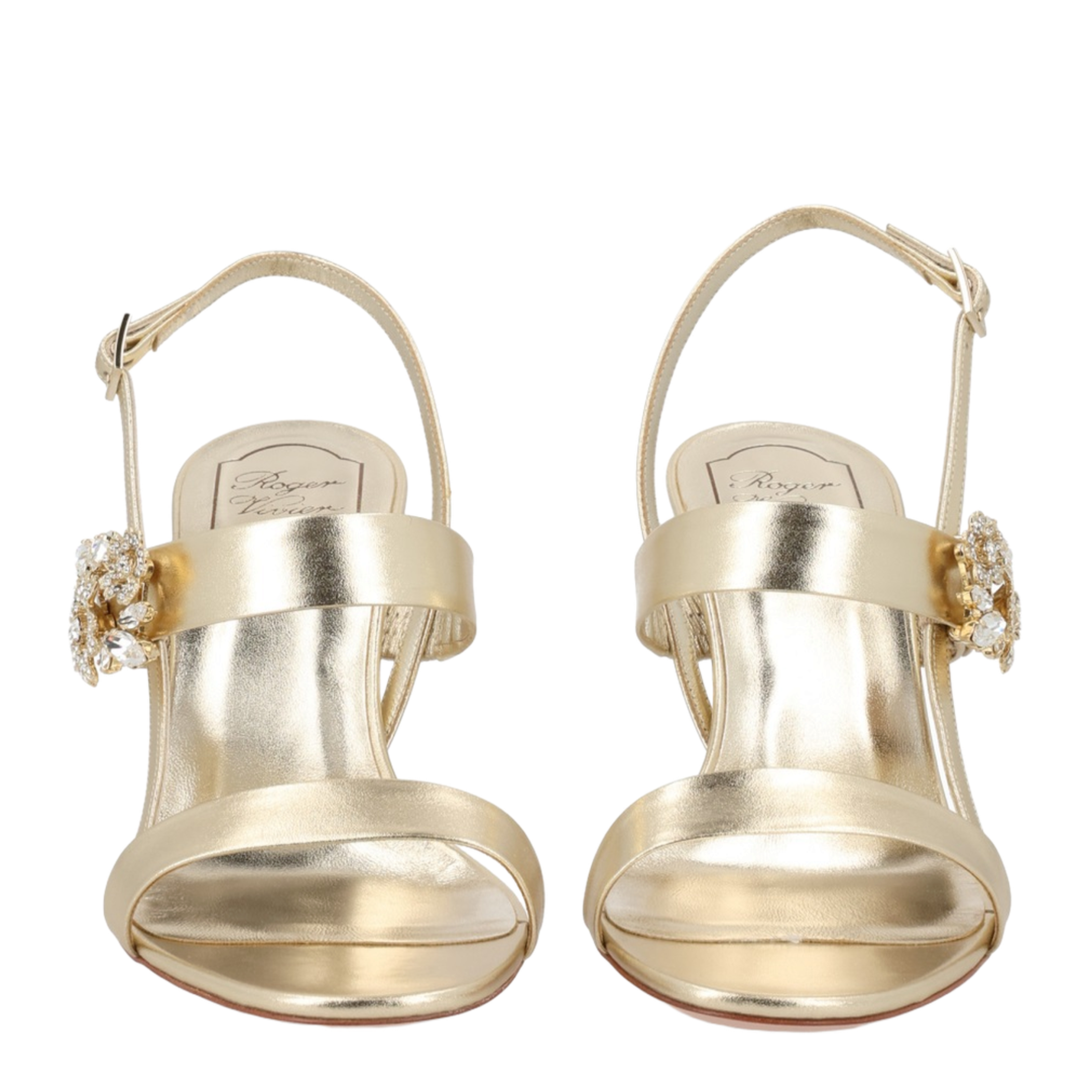 Gold Leather Efflorescence Sandals