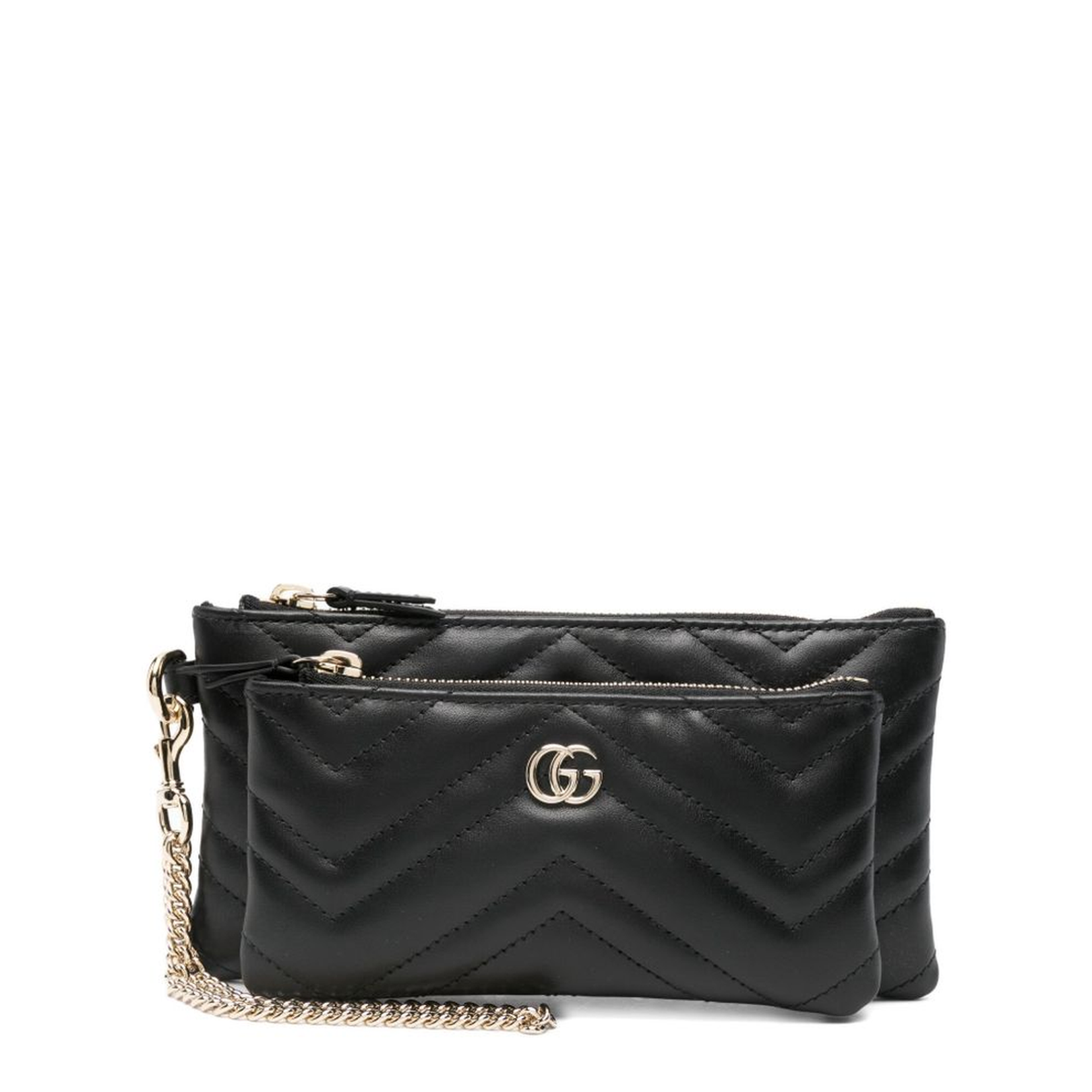 GG Marmont Small Leather Pouch - Black