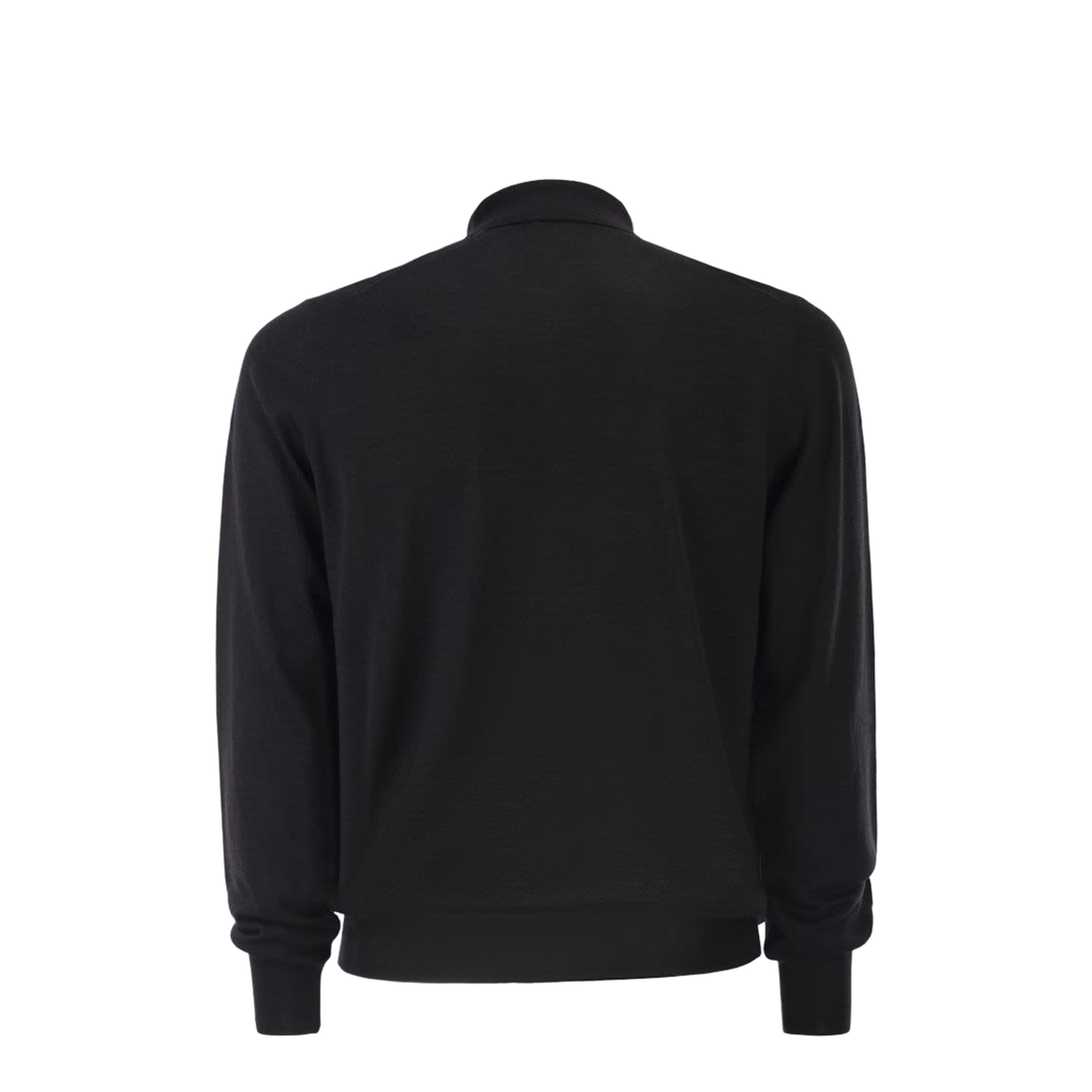Long-sleeved wool polo shirt