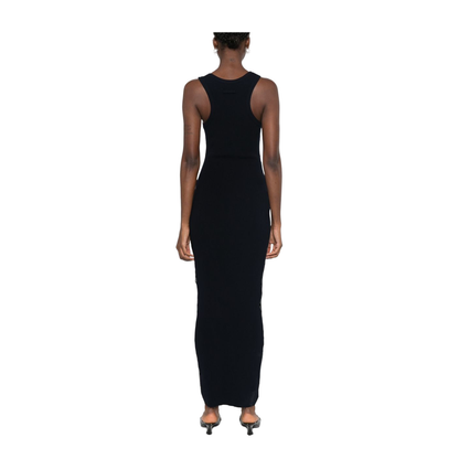 Ribbed Marinier Double Layer Long Dress